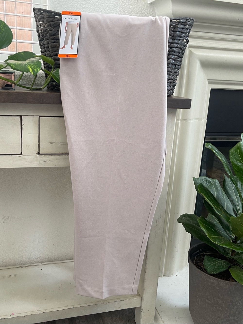 Hilary Radley Taupe Straight-Leg Knit Pants